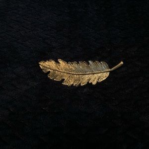 silver feather hair clip